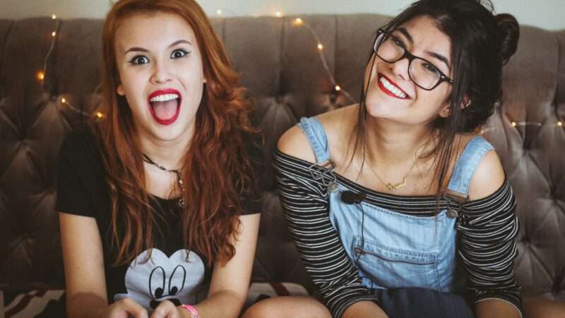 teen girls hanging out