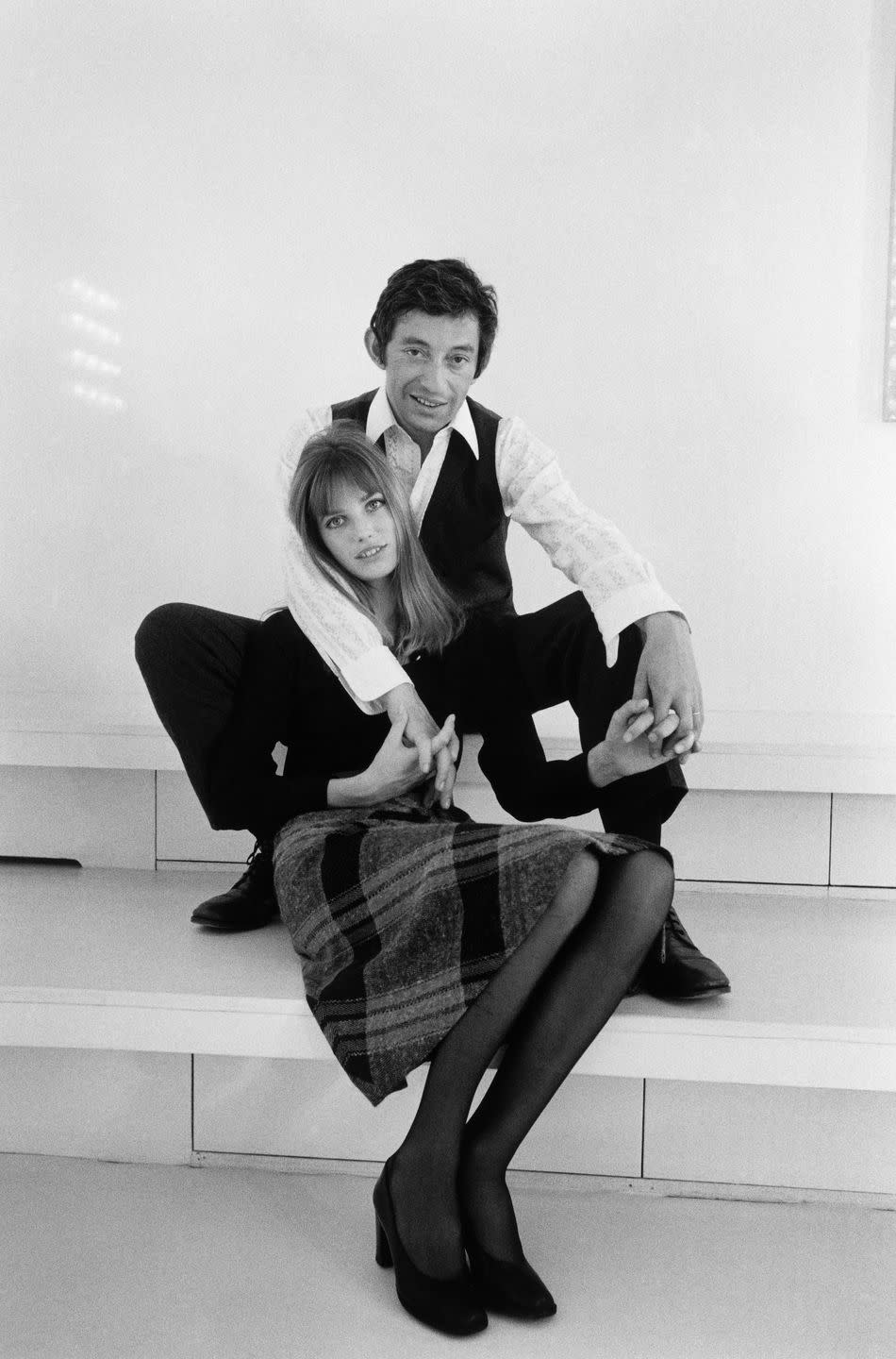 serge gainsbourg and jane birkin wearing cacharel fashions