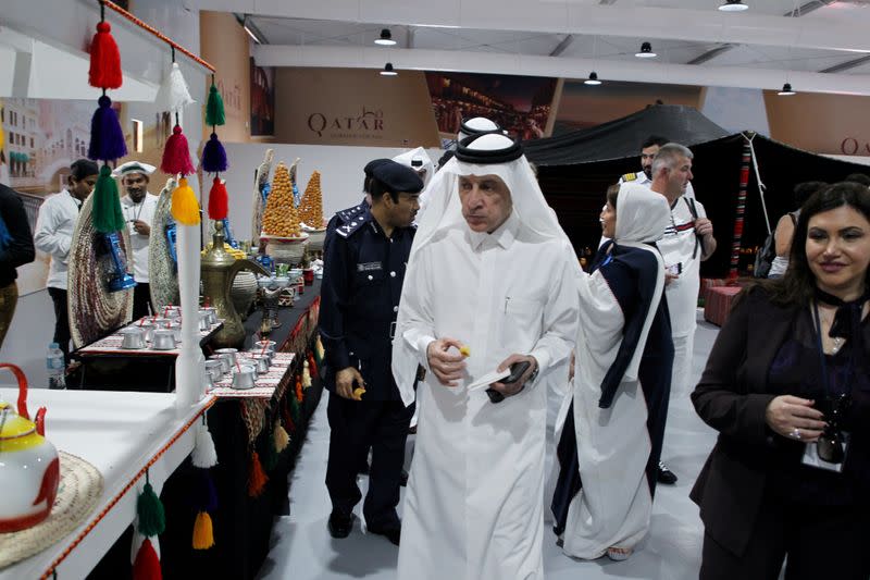 FILE PHOTO: Qatar Airway's Chief Executive Officer, Akbar Al Baker walks at Doha Port building in Doha