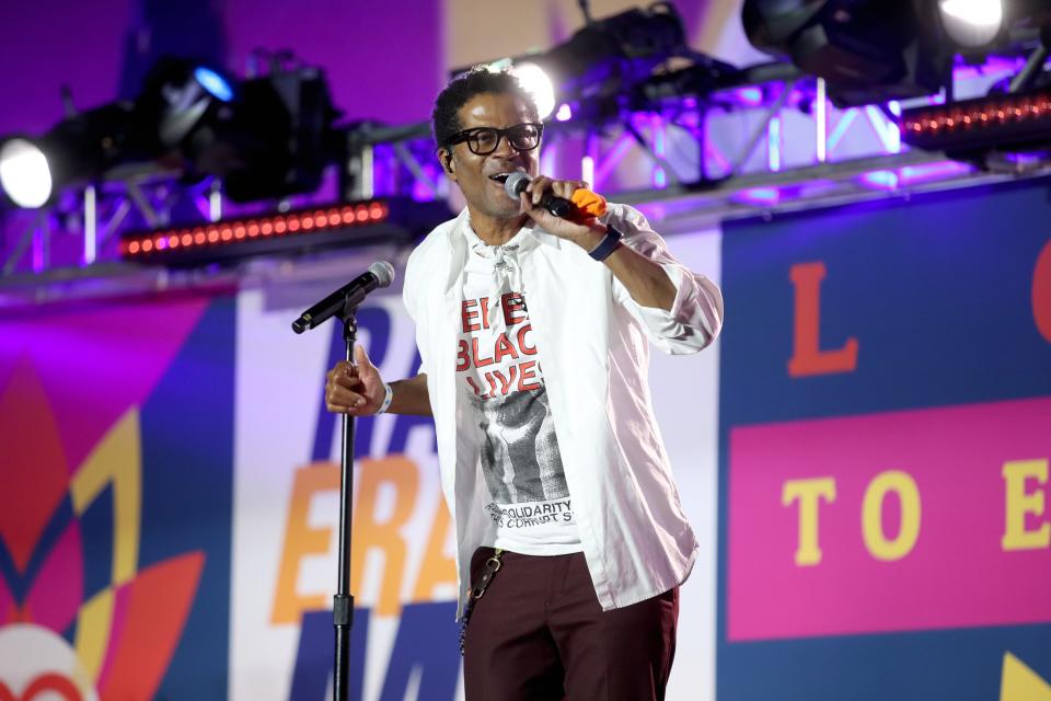 Eric Benet performs at the 27th Annual Race To Erase MS: Drive-In To Erase MS at Rose Bowl on Sept. 4, 2020 in Pasadena, California.