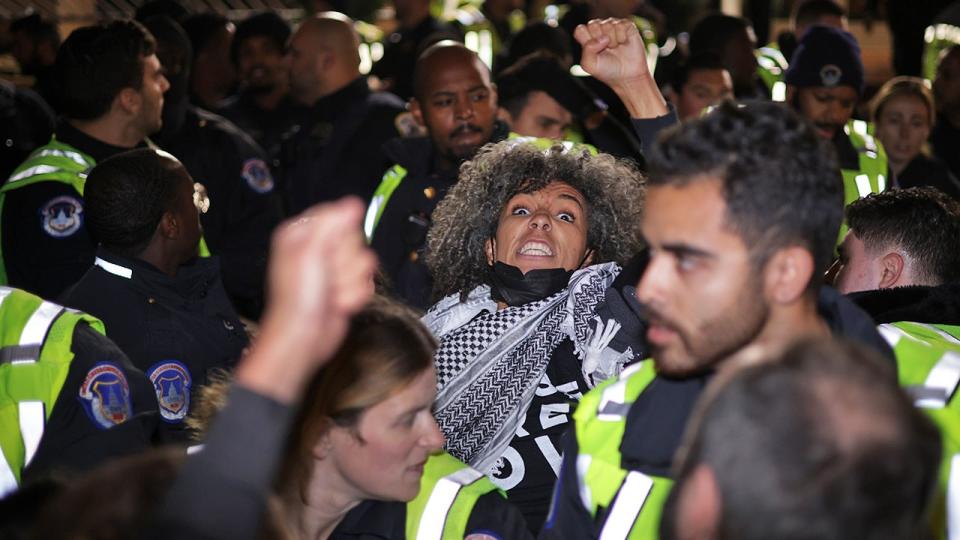 Police remove protestor in Washington, DC
