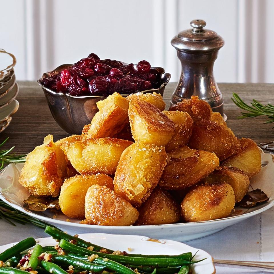 <p>These potatoes have a savoury truffle note. If you prefer a stronger flavour, drizzle with extra truffle oil when they’re hot out of the oven (or replace the truffle oil with olive oil if you’re not a fan).</p><p><strong>Recipe: <a href="https://www.goodhousekeeping.com/uk/food/recipes/a565527/truffled-roast-potatoes/" rel="nofollow noopener" target="_blank" data-ylk="slk:Truffled roast potatoes;elm:context_link;itc:0;sec:content-canvas" class="link ">Truffled roast potatoes</a></strong></p>