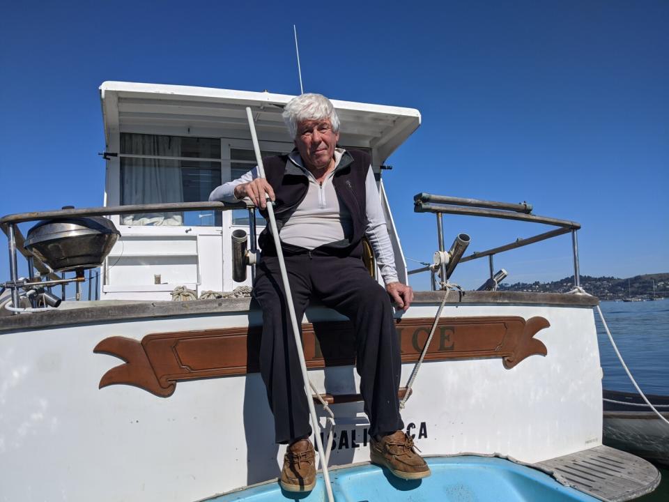 David Lay, 82, has been living on a boat for the last 30 years.