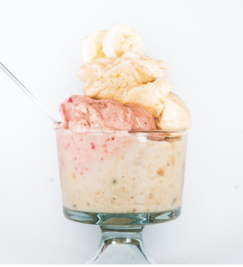 Nice cream for all. Recipe: Peaches and Cream Dairy-Free Ice Cream 