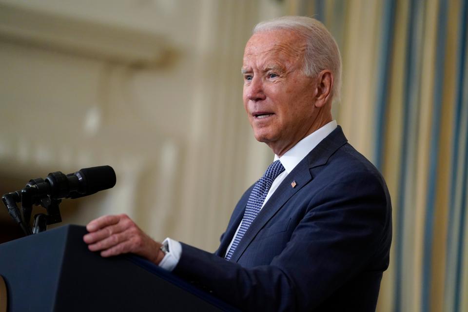 President Joe Biden says he's proud of his administration's efforts to cut childhood poverty.