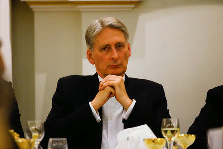 Britain's Chancellor of the Exchequer Philip Hammond attends the Annual Mansion House dinner in London, Britain, June 21 2018. REUTERS/Henry Nicholls