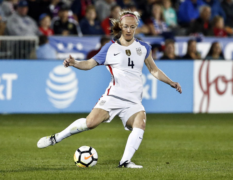 Becky Sauerbrunn pointed out that despite the 100 percent increase in prize money for the women’s World Cup, the gap between the men’s and women’s prize money actually increased. (AP Photo)