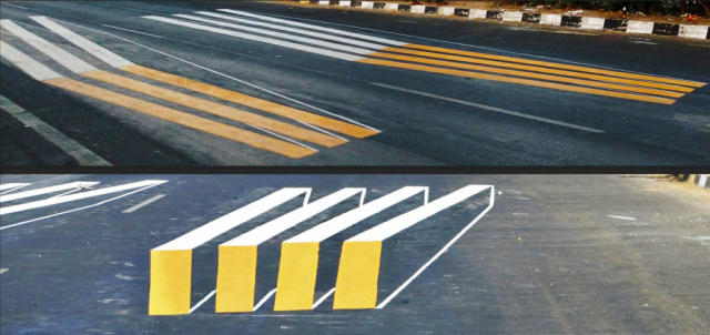 Optical illusion: 3D crossings around India Gate will keep speeding  motorists in check