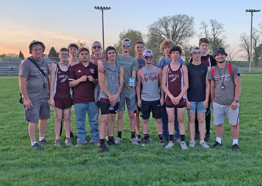 The Union City Charger boys track team finished with runner-up honors at Friday's Mendon Invite
