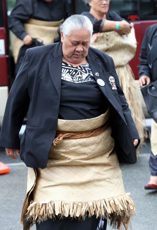 Jonah Lomu's mother Hepi Lomu arrives at the Jonah Lomu Aho Faka Famili (Day of the Family), a unique celebration of his life in Auckland on November 28, 2015