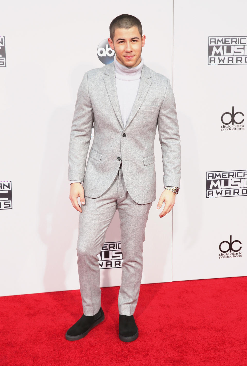 LOS ANGELES, CA - NOVEMBER 22:  Singer Nick Jonas attends the 2015 American Music Awards at Microsoft Theater on November 22, 2015 in Los Angeles, California.  (Photo by Mark Davis/Getty Images)