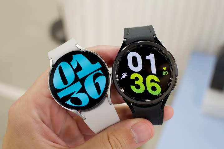 The Samsung Galaxy Watch 6 and Galaxy Watch 6 Classic next to each other.