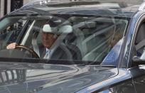 Britain's Prince Charles and wife Camilla, Duchess of Cornwall leave Kensington Palace on May 3, 2015 in London after visiting Prince William and wife Kate following the birth of their new daughter