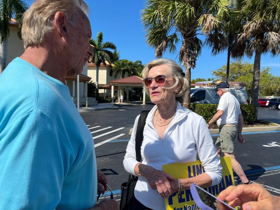 Naples City Council candidate Linda Penniman at Moorings Presbyterian Church on Tuesday, March 19, 2024.