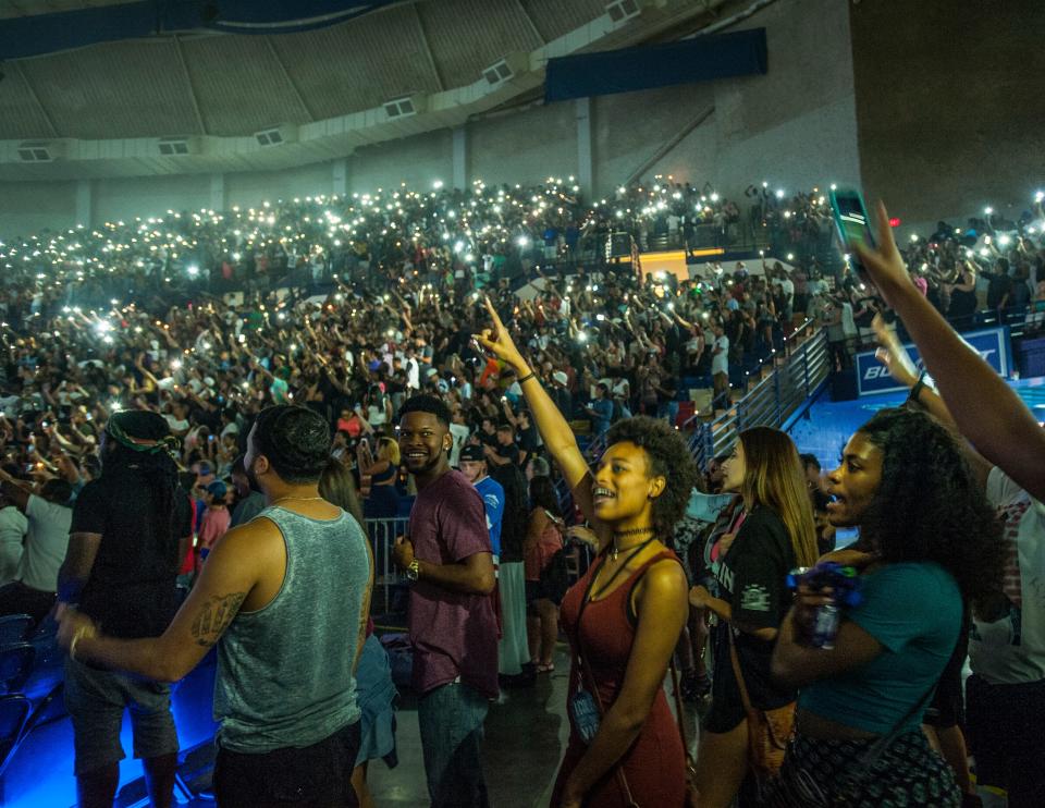 Fans at the J Cole concert Saturday, Aug. 29, 2015 at the Crown Coliseum, Fayetteville.