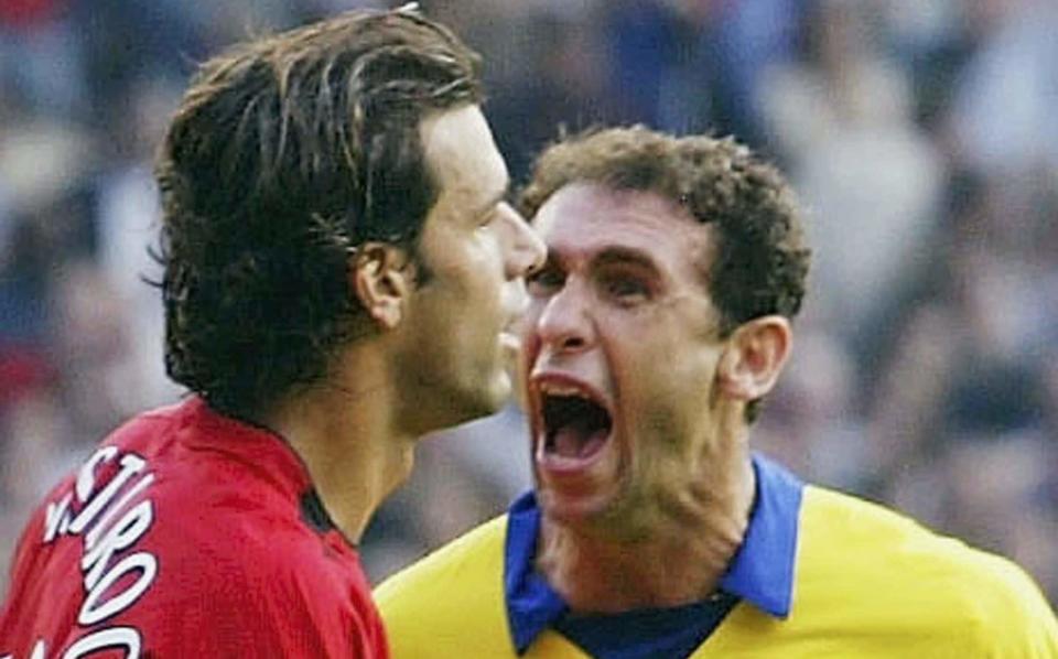 Martin Keown screams in the face of Ruud van Nistelrooy