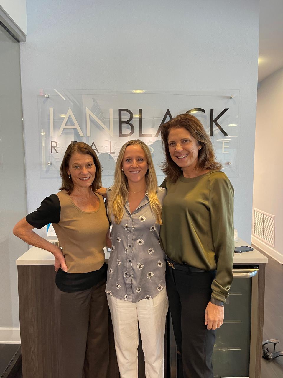 Brie Tulp, left, Michele Fuller and Amy MacDougall, of Ian Black Real Estate, are founding board members of CREW Sarasota-Manatee.