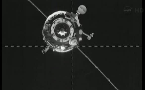 A Russian Progress 51 robotic spacecraft successfully docked to the International Space Station today (April 26, 2013).