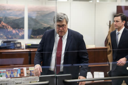 Bill Barr, U.S. President Donald Trump's nominee to be Attorney General, departs after meeting with Senator James Lankford (R-OK) on Capitol Hill in Washington, U.S. January 28, 2019. REUTERS/Jonathan Ernst