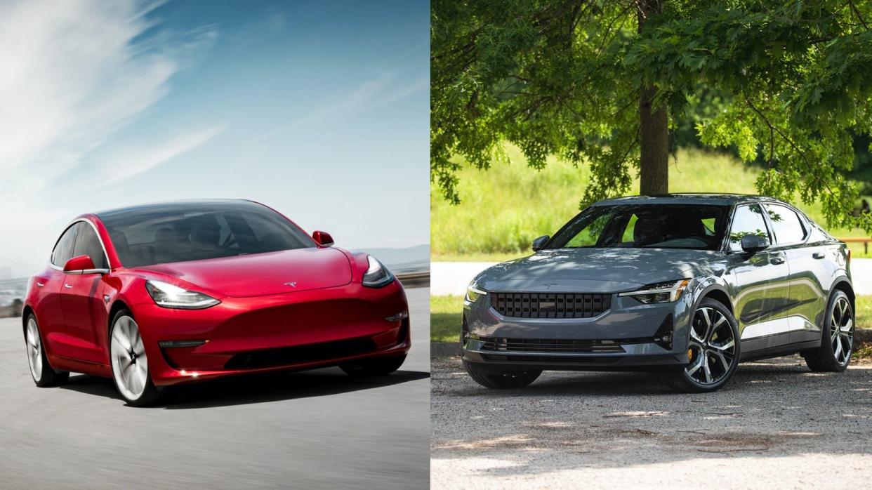 Tesla Model 3 versus Polestar 2.