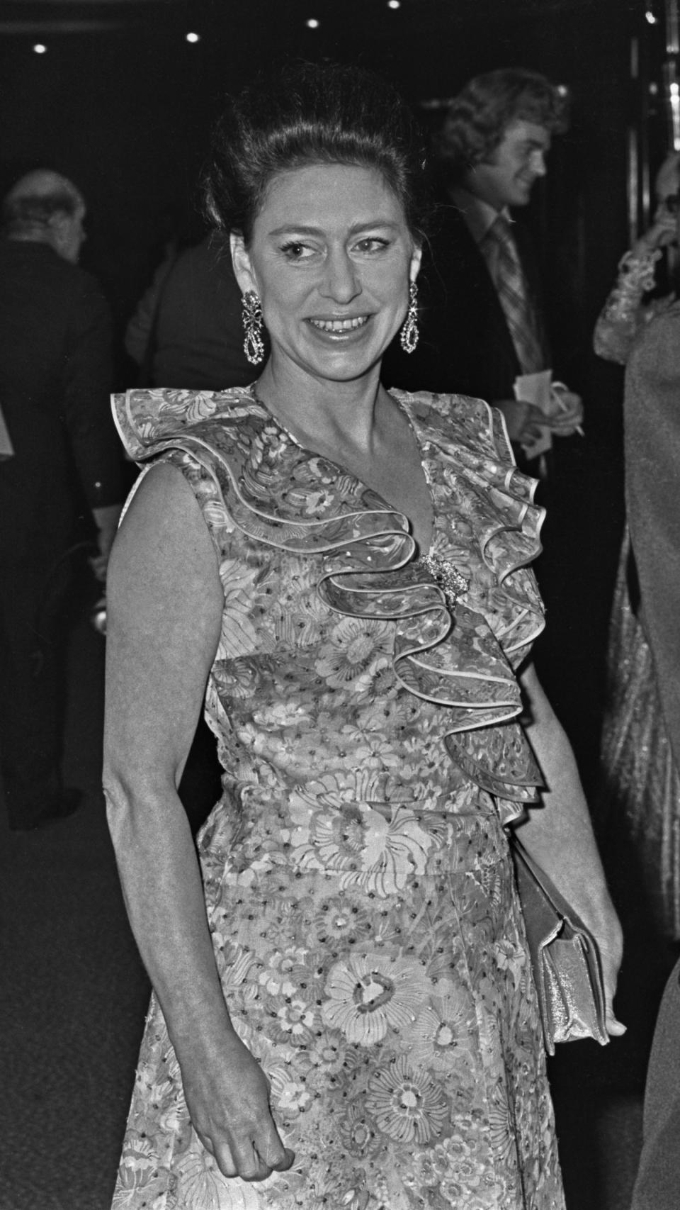 Princess Margaret's sleeveless floral dress, 1973