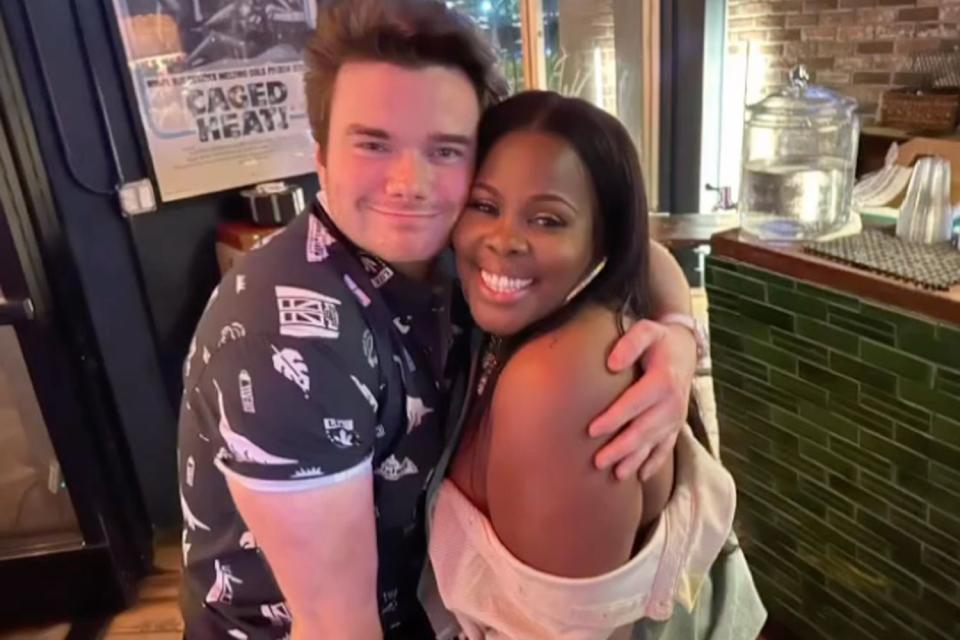 <p>Amber Riley/Instagram</p> Chris Colfer and Amber Riley.