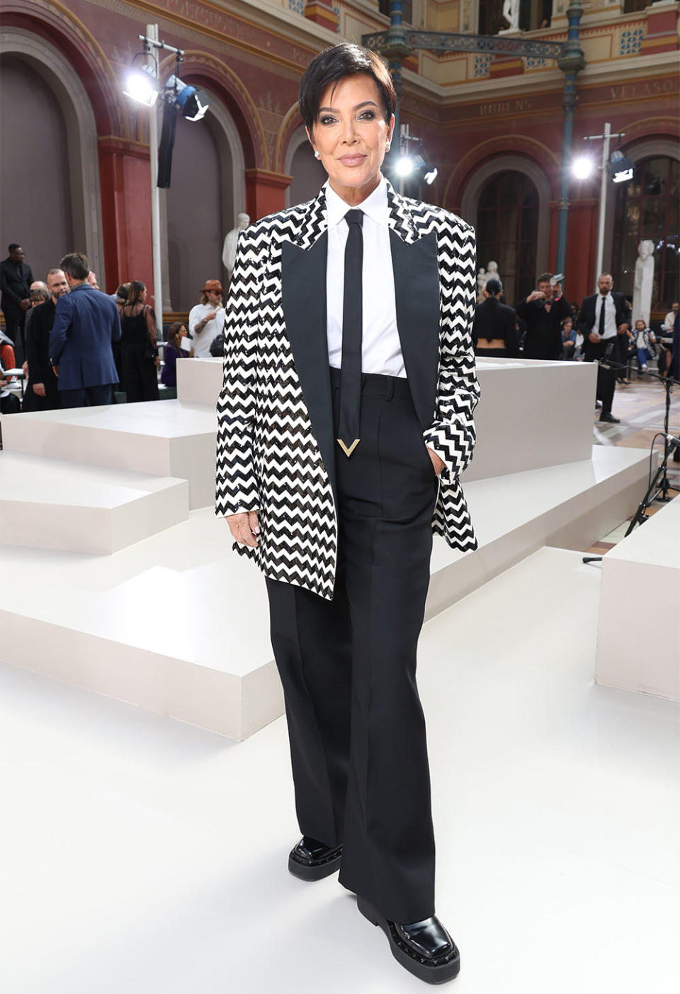 Kris Jenner attends the Valentino Womenswear Spring/Summer 2024 show as part of Paris Fashion Week on October 01, 2023 in Paris, France.