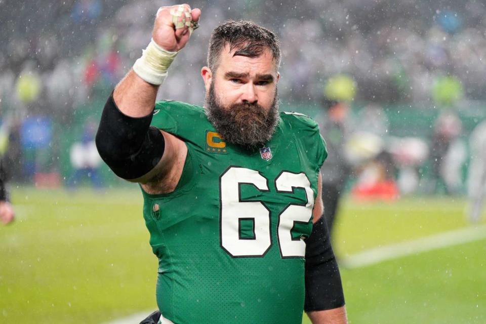 <p>Andy Lewis/Icon Sportswire via Getty</p> Jason Kelce photographed in Philadelphia on Nov. 26, 2023