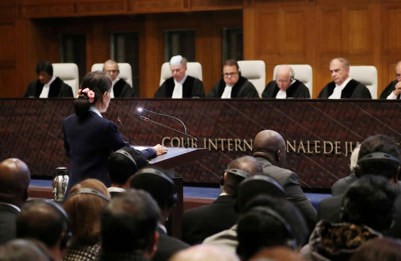 FILE PHOTO: Court hearings in case against Myanmar on alleged genocide of Rohingya, at the ICJ in The Hague