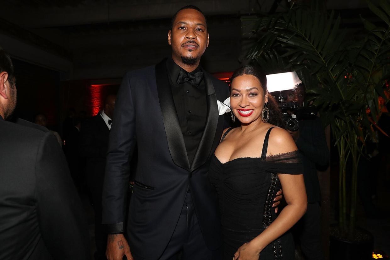 Carmelo Anthony and Lala Anthony attends Swizz Beatz Birthday Celebration on September 12, 2018 in New York City.