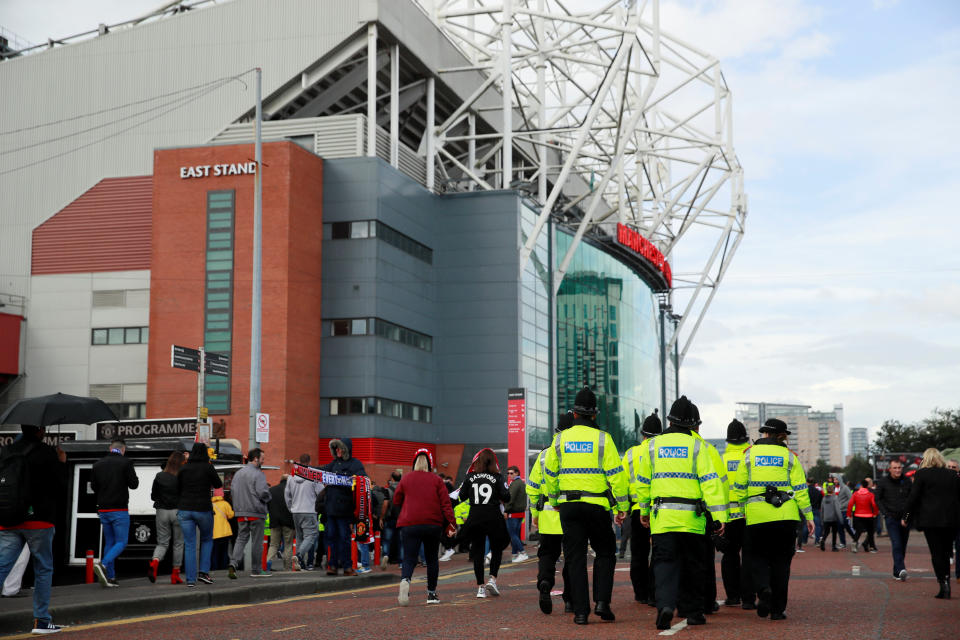 Police officers outside the stadium before the match Action Images via Reuters/Jason Cairnduff