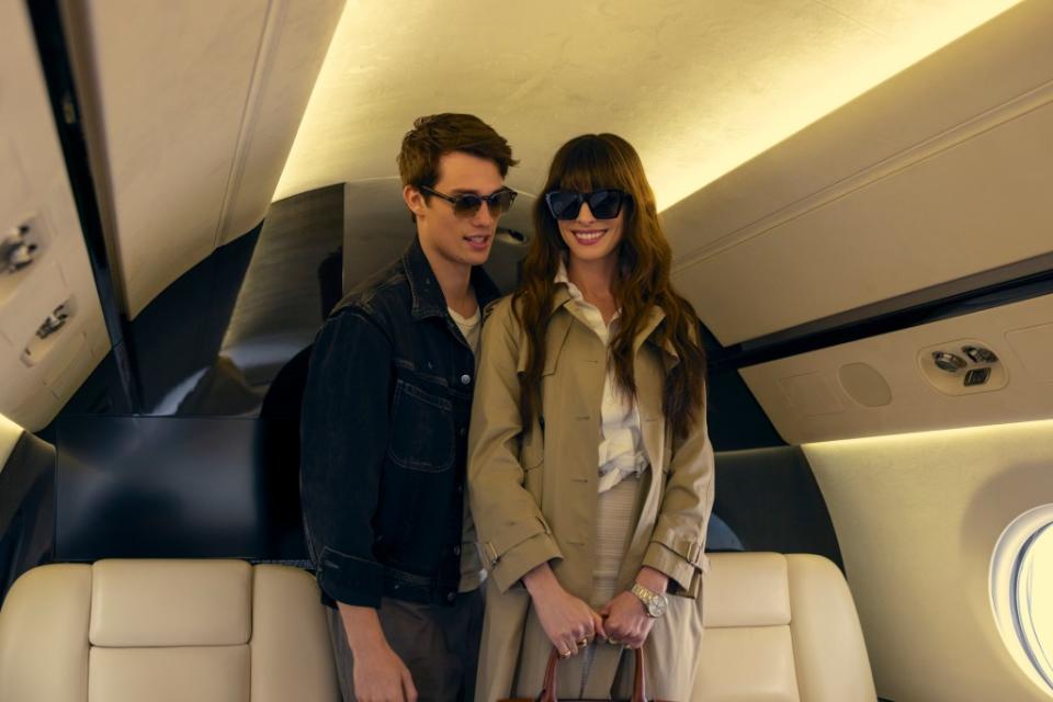 Solène (Hathaway) jets around Europe with Hayes (Galitzine). AP