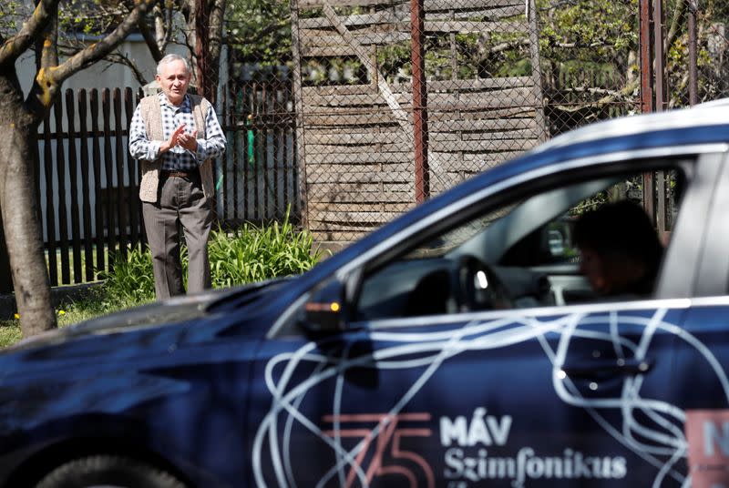 Budapest Symphony Orchestra plays classical music recordings around the city to cheer up people under lockdown in Budapest