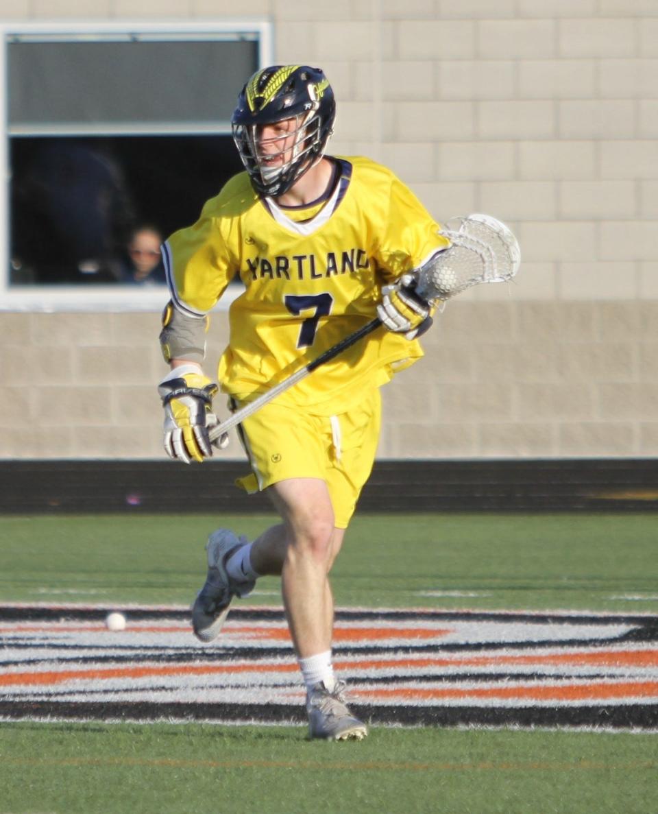 Hartland's Drew Lockwood had seven goals and two assists during a 17-2 lacrosse victory over Howell.