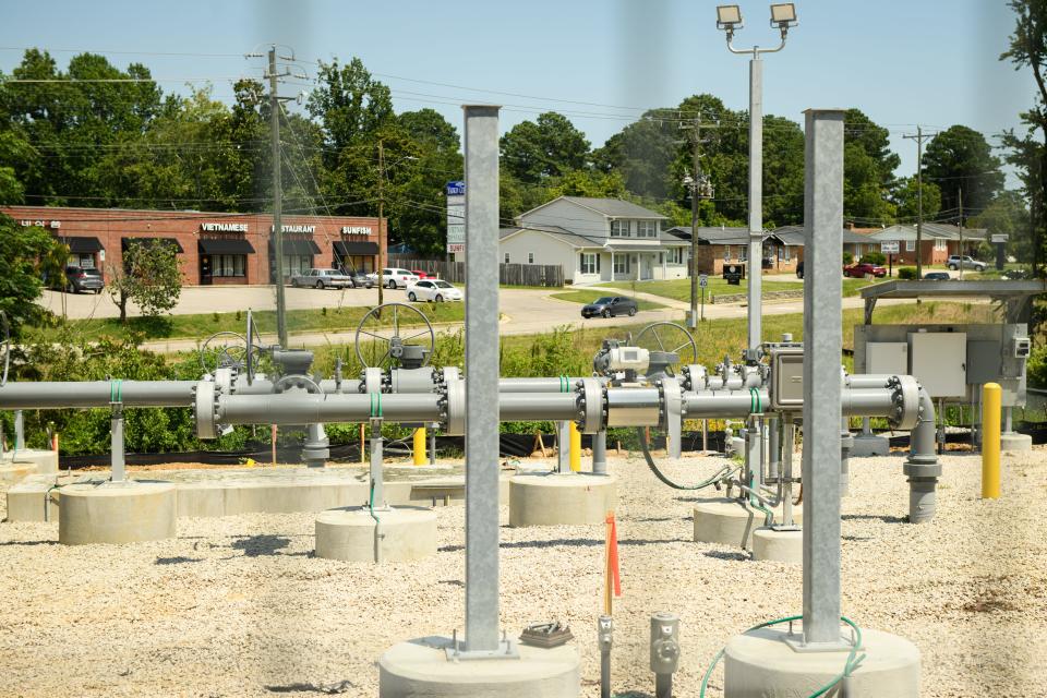 Piedmont Natural Gas, a subsidiary of Duke Energy, built a gas regulator station at Yadkin and Brookfield roads at the entrance to the Foxfire neighborhood. 