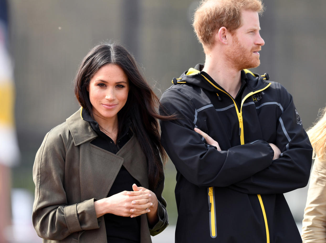 The couple visited the University of Bath today for the Invictus Games team trials [Photo: Getty]