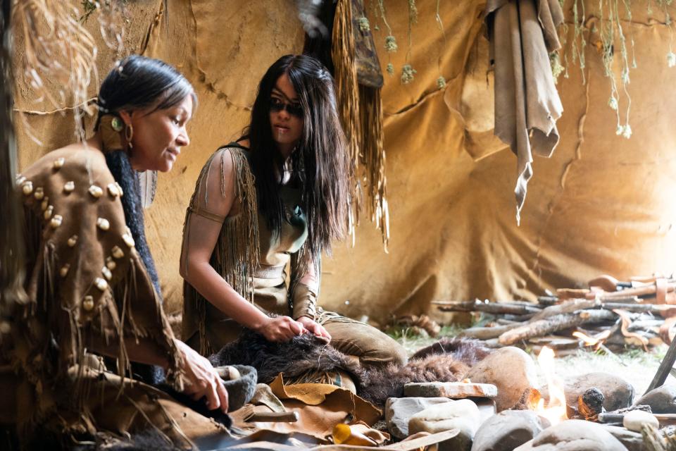 Michelle Thrush (left) and Amber Midthunder play members of an 18th-century Comanche tribe in "Prey."