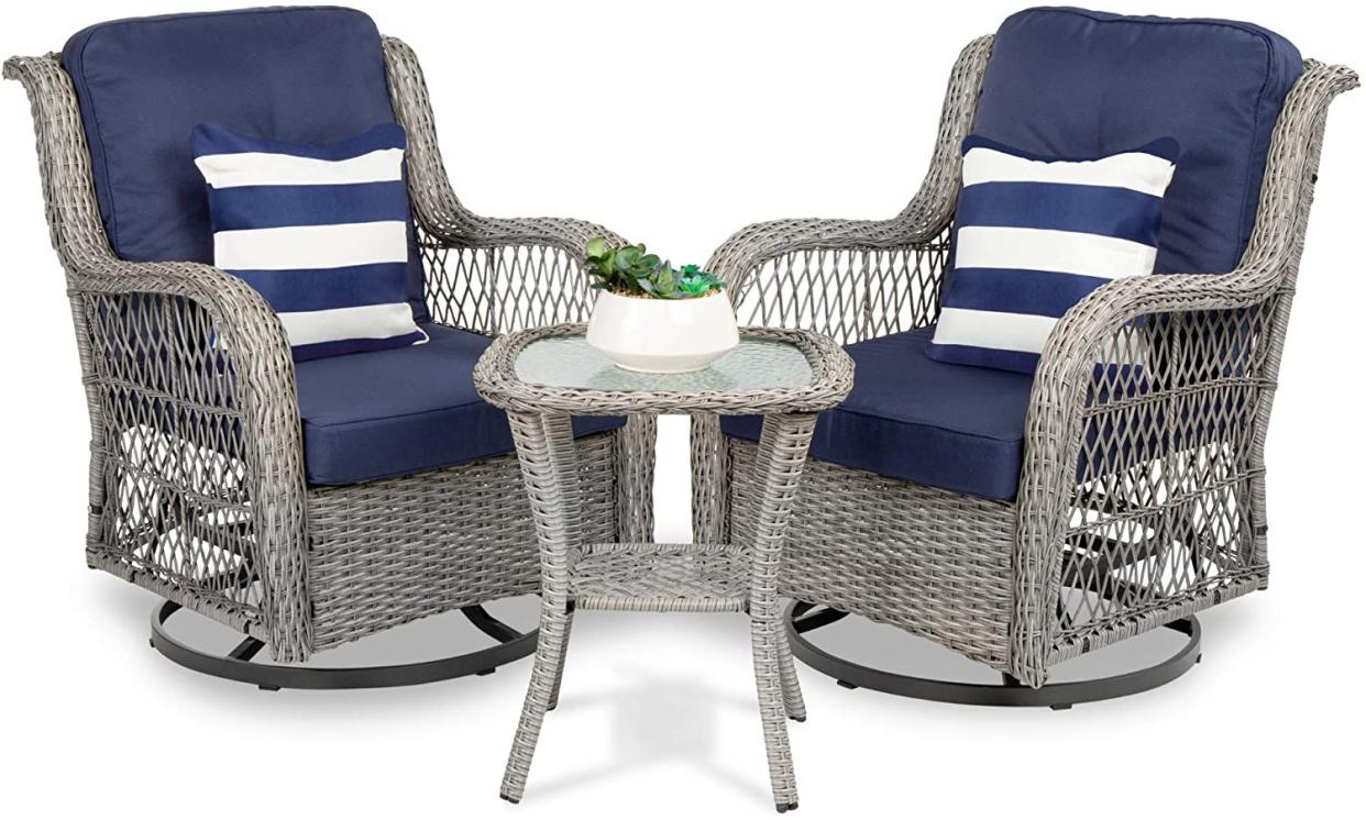 Best Choice Products 3-Piece Outdoor Wicker Patio Bistro Set