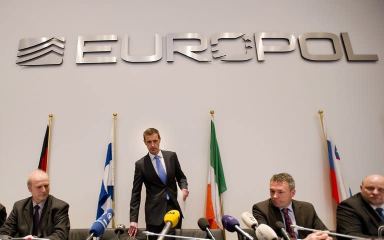 Europol's chief Rob Wainwright arrives for a press conference in The Hague on February 4. The European police agency Europol in February said it had smashed a network rigging hundreds of games, including in the Champions League and World Cup qualifiers