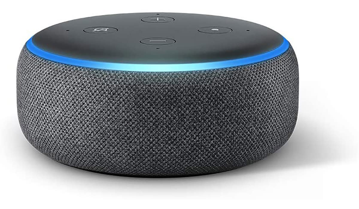 A smart speaker that looks like a hockey puck