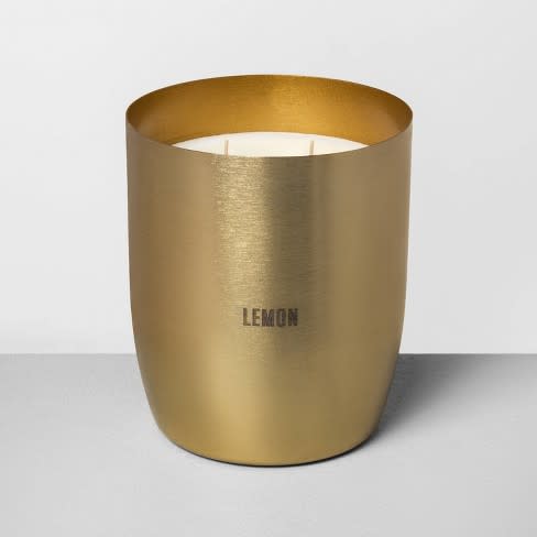25oz Large Brass Candle Lemon - Hearth & Hand(TM) with Magnolia