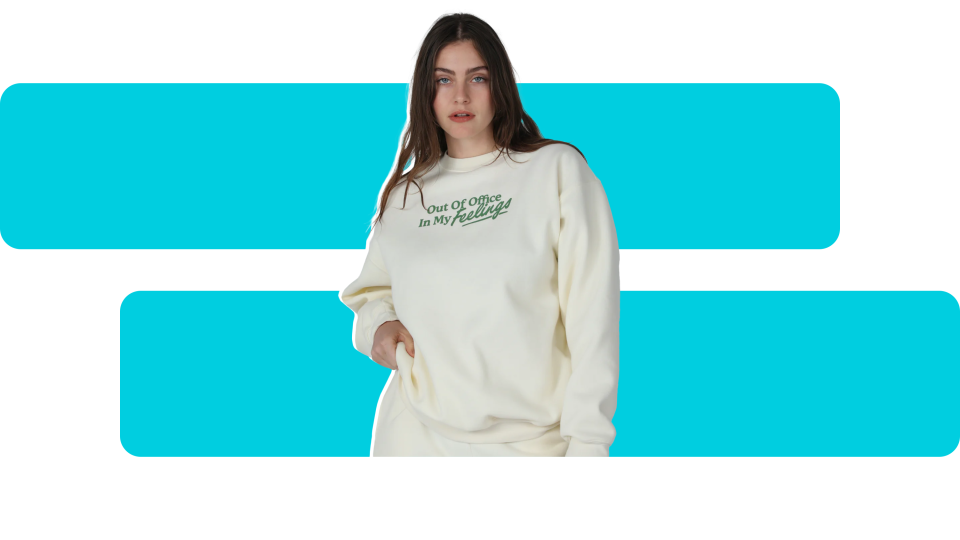 You might not be at work, but you’re definitely in your feels with this Mayfair Group sweatshirt.