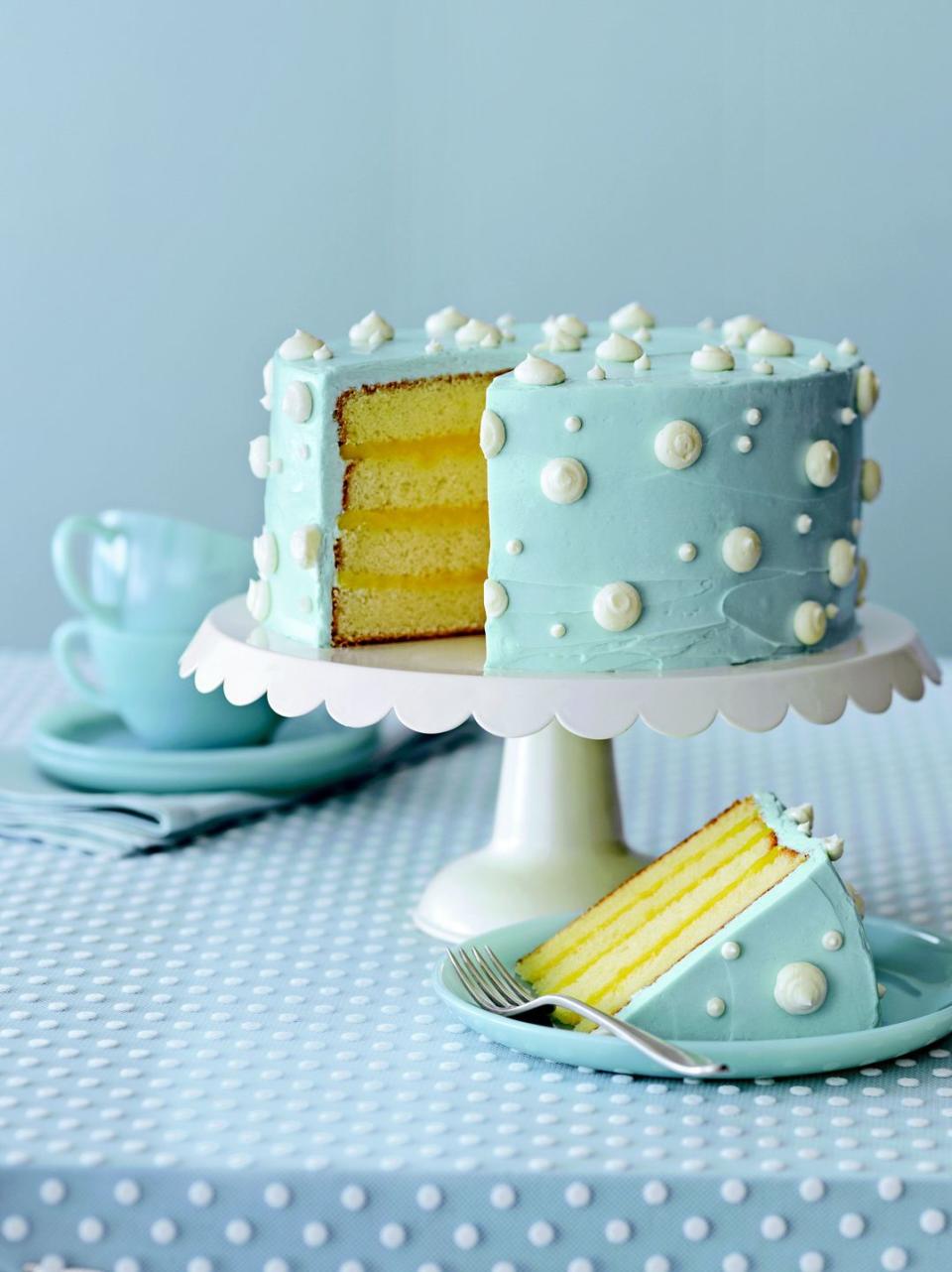 <p>With a lemon curd filling (raspberry jam or frosting works as well), this moist, fluffy cake is fairly simple and makes an elegant addition to your Mother's Day table.</p><p><strong><a href="https://www.countryliving.com/food-drinks/recipes/a2268/lemon-cake-clv/" rel="nofollow noopener" target="_blank" data-ylk="slk:Get the recipe for Lemon Cake;elm:context_link;itc:0;sec:content-canvas" class="link ">Get the recipe for Lemon Cake</a>.</strong> </p>