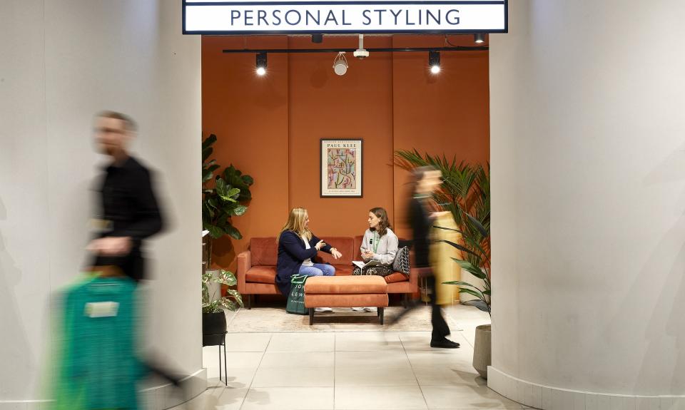 The personal styling suite at <a href="https://wwd.com/menswear-news/mens-fashion/how-tailoring-got-its-groove-back-1235775591/" rel="nofollow noopener" target="_blank" data-ylk="slk:John Lewis;elm:context_link;itc:0;sec:content-canvas" class="link ">John Lewis</a> in London.