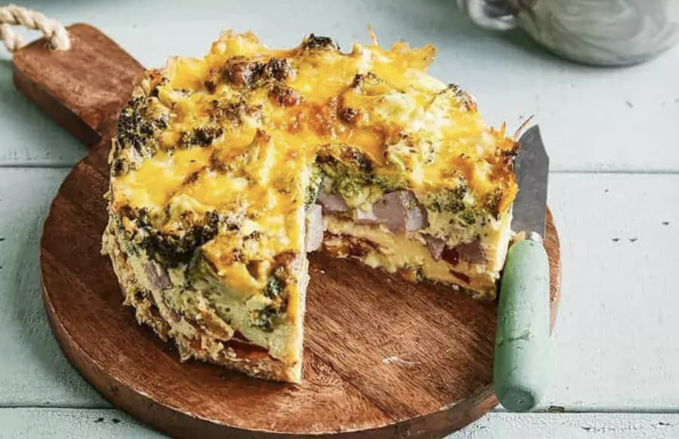 Broccoli Frittata with Ham and Peppers