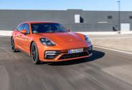 <p>Much like minivans, station wagons are easy to mock, but the jokes will run dry when members of the 2022 Porsche Panamera Sport Turismo family fly by. Easily the quirkiest car in <a href="https://www.caranddriver.com/porsche" rel="nofollow noopener" target="_blank" data-ylk="slk:Porsche's portfolio;elm:context_link;itc:0;sec:content-canvas" class="link ">Porsche's portfolio</a>, the Sport Turismo is essentially a four-door Panamera with an elongated roof. The Sport Turismo wagon has a bigger cargo area that gives it an edge in terms of practicality. Otherwise, the Panameras are pleasant—even exciting—to drive, though they do lack the rich steering feel and light-footed agility of a <a href="https://www.caranddriver.com/porsche/911" rel="nofollow noopener" target="_blank" data-ylk="slk:911 sports car;elm:context_link;itc:0;sec:content-canvas" class="link ">911 sports car</a>. Instead, the Sport Turismo's diverse selection of powerful powertrains is one of its biggest strengths. Gas engines run the gamut from a 325-hp twin-turbo V-6 to a 620-hp twin-turbo V-8, and hybrid variants range between 455 and 689 total horses. The 2022 Panamera Sport Turismo has poor outward visibility and some ergonomic foibles, but this station wagon hits the mark for high-class high performance.<br></p><p><a class="link " href="https://www.caranddriver.com/porsche/panamera-sport-turismo" rel="nofollow noopener" target="_blank" data-ylk="slk:Review, Pricing, and Specs;elm:context_link;itc:0;sec:content-canvas">Review, Pricing, and Specs</a></p>