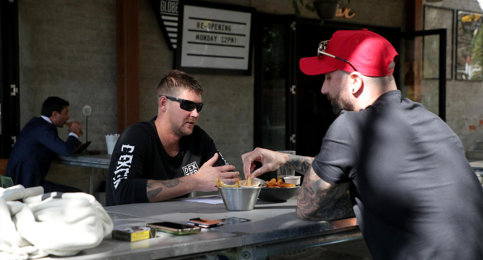 Customers are seen at The Globe Pub and Beer Garden in Perth CBD in March. Source: AAP