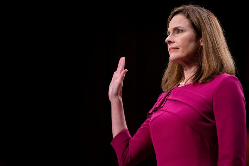 Supreme Court nominee Judge Amy Coney Barrett on Oct. 12, 2020, in Washington, D.C.