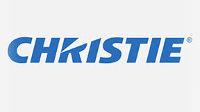  The Christie logo in blue letters. 