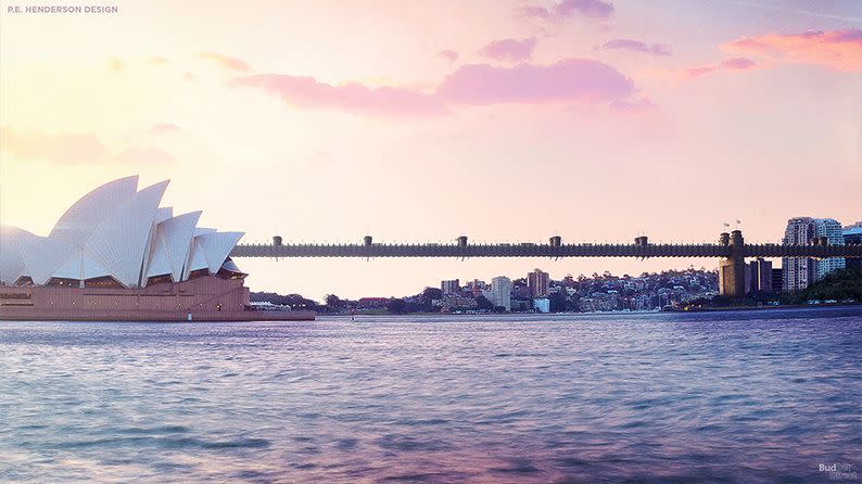 This is what the Sydney Harbour Bridge could've looked like. Source: Budget Direct